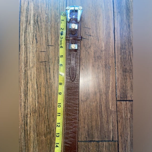 Lizard grab cowhide belt brown belt flower belt country belt southern belt - Picture 16 of 16
